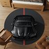 1PC Luxury black car Design Round Chair mat Area Rug - Non-Slip, Floor Mat for Office, Bedroom, home decor Christmas Gift c0528012