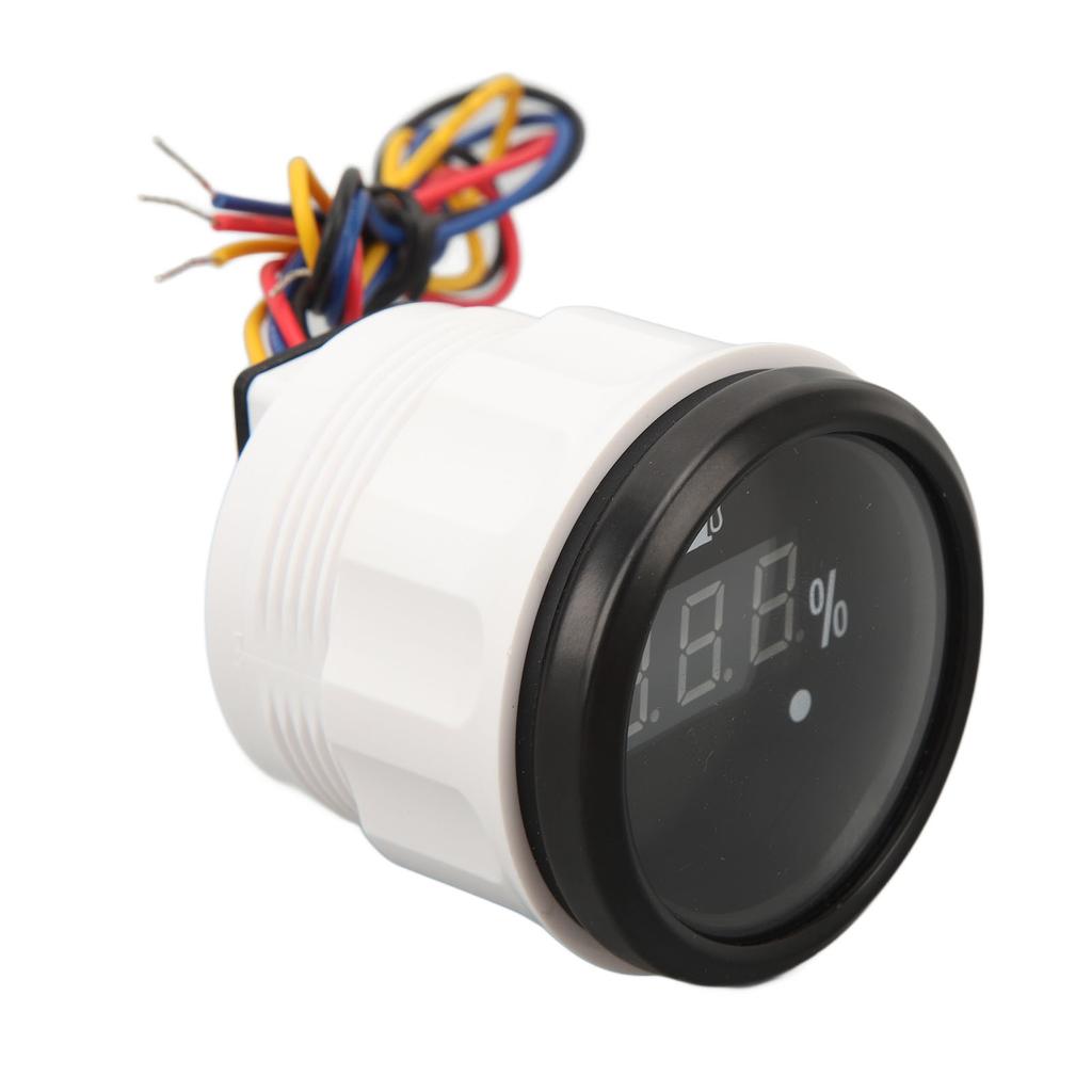 52mm Fuel Level Meter DC 9‑32V Black Disc Black Lid Digital Fuel Gauge for RVs Yachts Fishing Boats