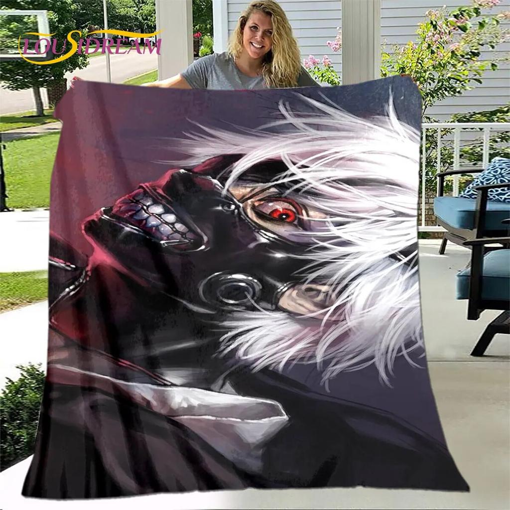 Tokyo Ghoul Japan Anime Cartoon Soft Plush Blanket,Flannel Blanket Throw Blanket for Living Room Bedroom Bed Sofa Picnic Cover