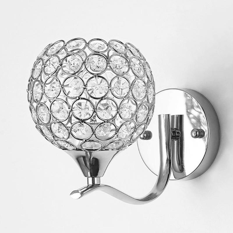 E27 Wall Sconce Crystal Wall Light Simple and Creative Bedroom Bedside Wall Lamp Crystal Lights for Home Ligting Wall Decor Lamp
