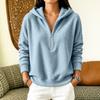 Women's Double-Sided Zip Neck Hoodie Casual Fall Winter Sweatshirt for Commute