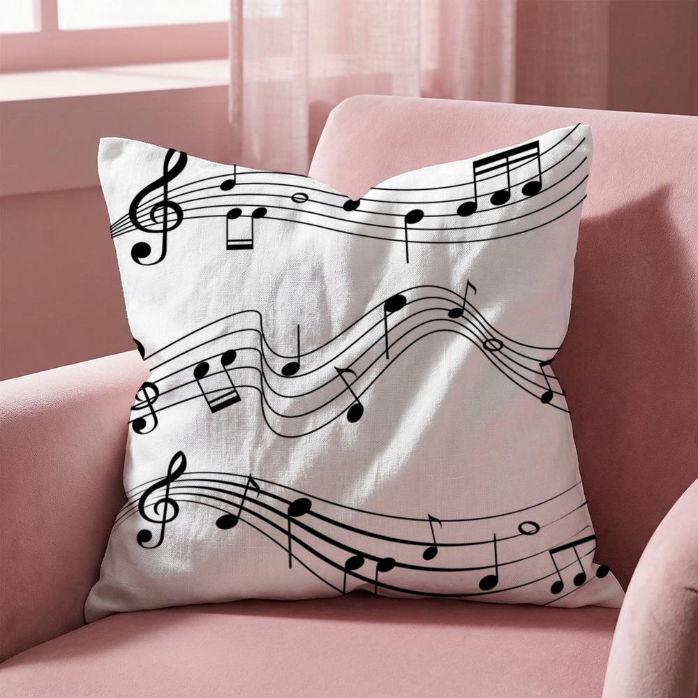 Sheet Music Printing Cushion Cover Multi-Scene Pillow Cover for Home & Car - Reversible, Soft & Durable for Daily Use