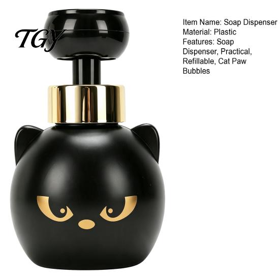 Fun Kitchen Soap Dispenser Cat Paw Foaming Dispenser, Cartoon Pressing Bubbles Halloween Themed Home Accessories Refillable Decorative Hand