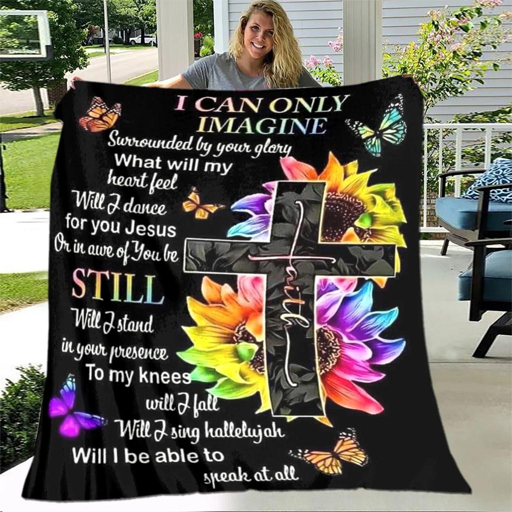 Prezent Błogosławieństwa dla Moich Rodziców, Dziadków, Synów i Córek, Flanelowy Ciepły Koc, Modny Przenośny Koc, Prezent Świąteczny