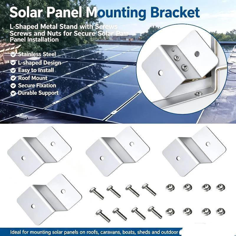 Universelles Solarpanel Z-Winkel Montagekit Wasserdicht mit vollständigem Montagematerial für Wohnmobile, Anhänger, Camper, kleine Yachten