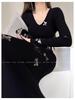 Butterfly Dream Woven Sequin Slim-Fit Mermaid Dress - Women's French Style Knit for Spring/Autumn