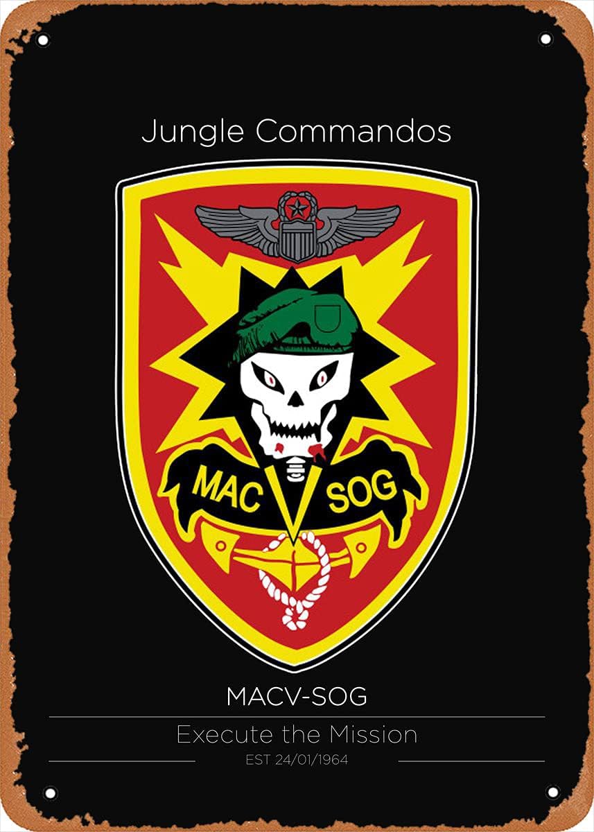 MACV SOG Us Military Units Retro Vintage Decorative Metal Tin Sign x Inch 20x30cm（7.8x11.8inch）