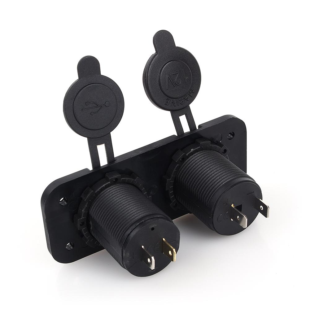 Dual USB Car Auto Cigar Lighter Socket Splitter 12V Charger Power Adapter Outlet