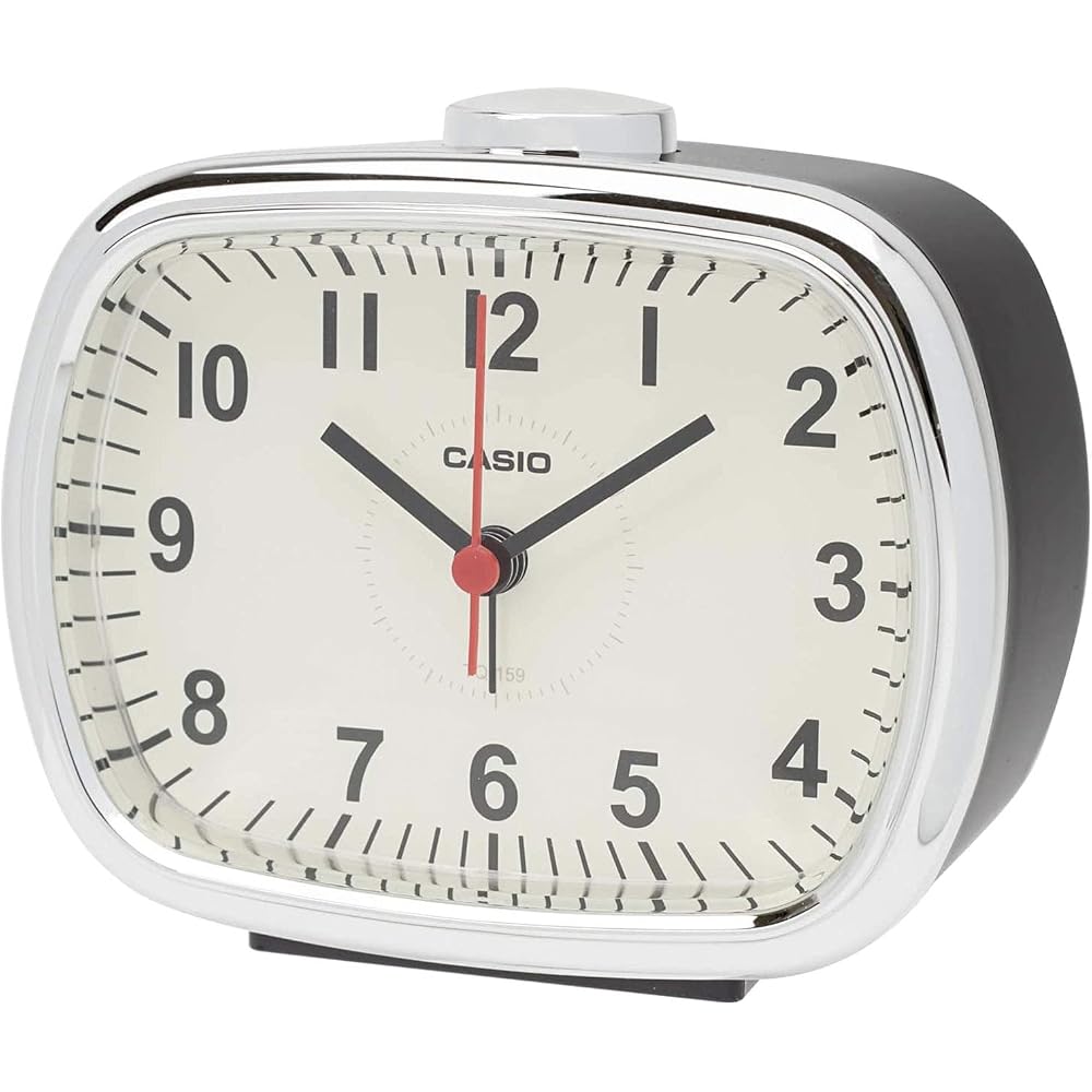 CASIO Alarm Clock, Table Clock, Dark Brown, Analog, Snooze, Light, Retro, TQ-159-5JF