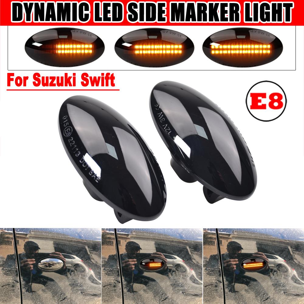 

Для Suzuki Swift Jimmy Vitara SX4 Alto Світло повороту LED Автомобільний динамічний бічний габарит Світло з прокруткою Світло покажчика повороту Пара Dynamic Smoked