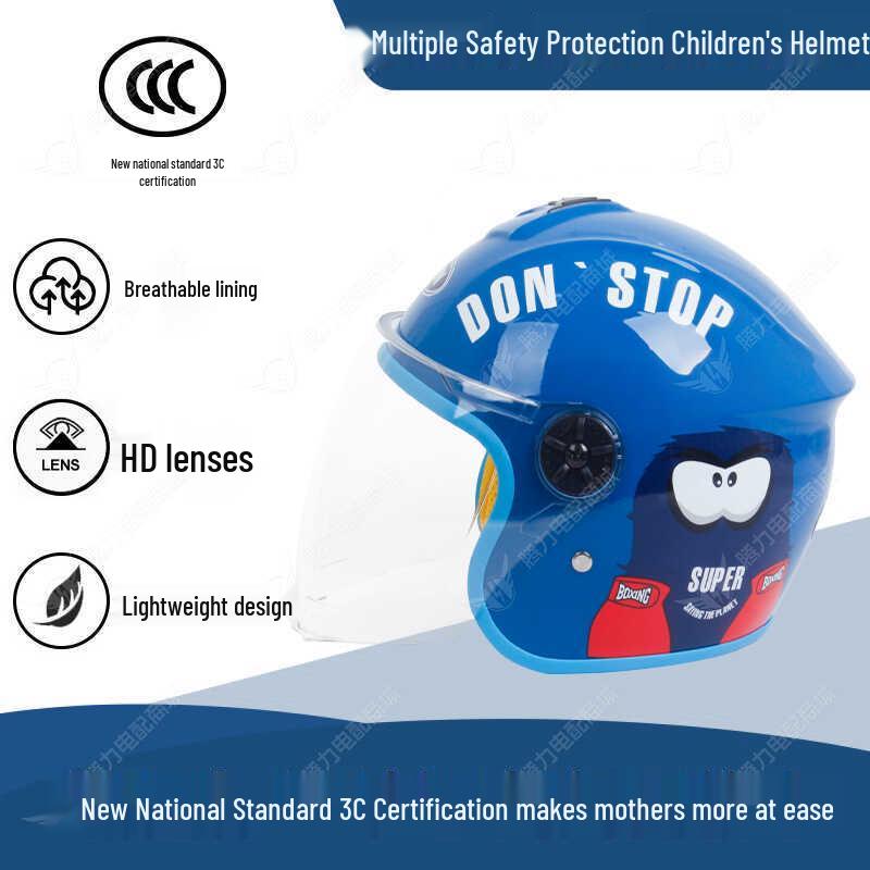 3C Certified Children's Helmet with Safety Features, Breathable Lining, HD Lens, and Lightweight Design