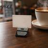Retro Desk Accessory Wooden Typewriter Memo Clip, Vintage Place Card Holder, Clamp Decorative Message Photo Picture Holder Stand for Home Office