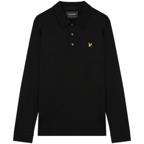 Lyle & Scott Mens Chest Logo Branded Long-Sleeved Polo Shirt