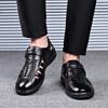 Zapatos de Verano de Cuero para Hombre Moda Huecos Zapatos de Vestir Casuales de Negocios Mocasines Zapatos Sociales para Hombre