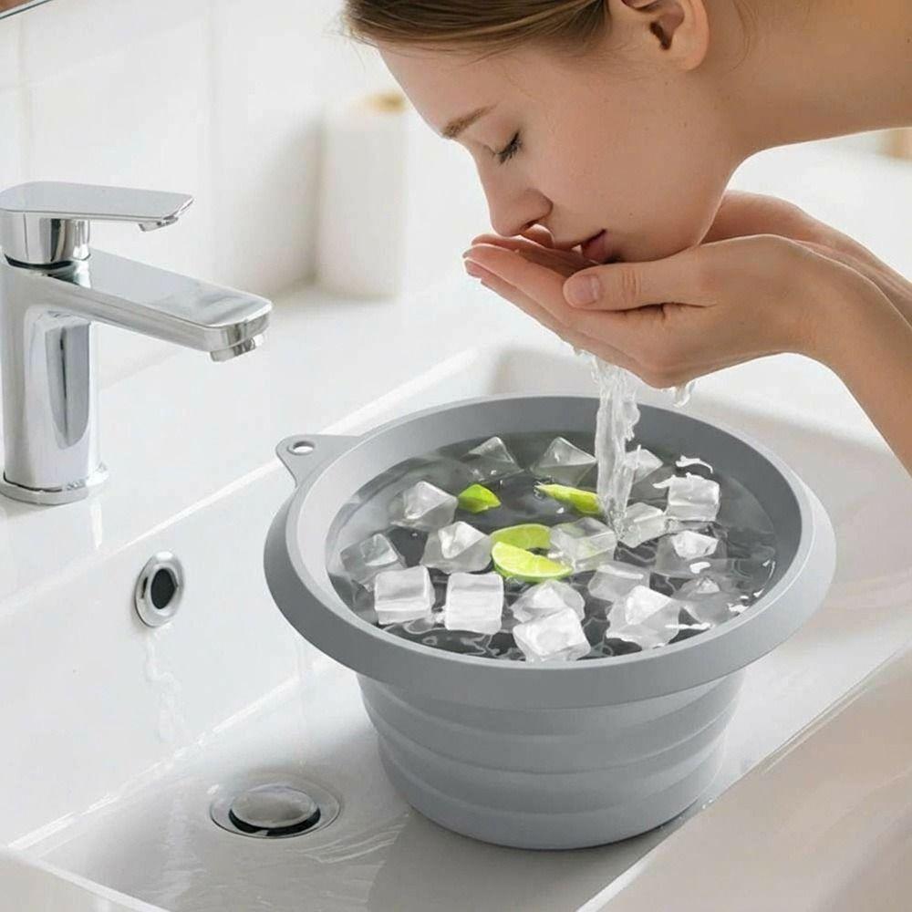Foldable Face Ice Bath Bowl Stress Relief Rapid Cooling Washbasin  for Women Girls