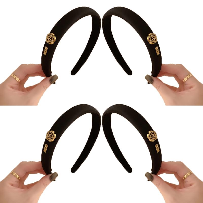 French retro sponge headband camellia decoration simple and elegant temperament hair band hair accessories
