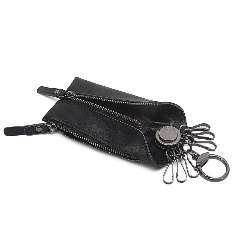 Genuine Leather Key Case Casual Multi-Hook Compact