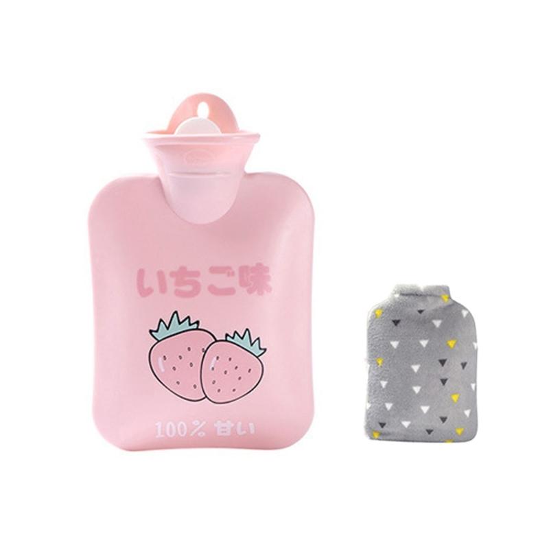 Cartoon Hot Water Bottle Large Hot Water Bag with Cover Cold-proof Heat Preservation Hot Water Bottle for Winter Warm
