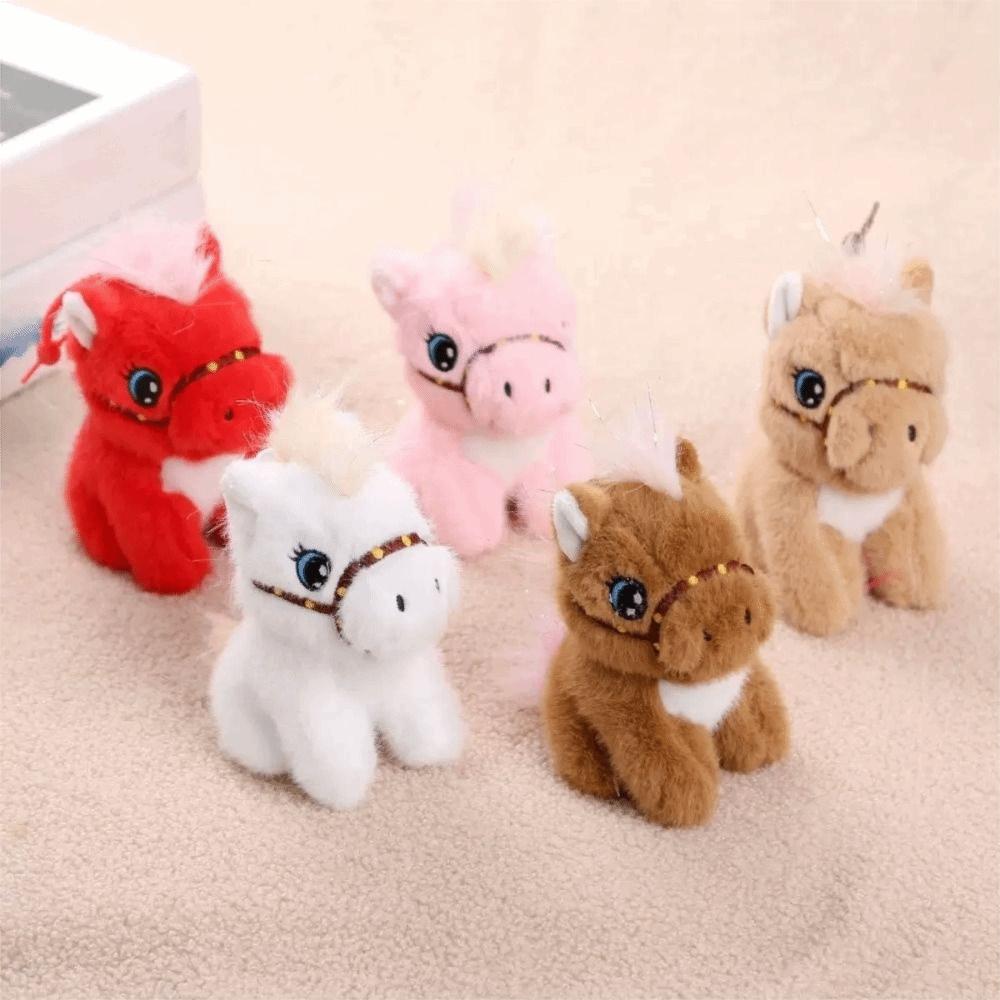 Solid Color Plush Horse Keychain Mascot Plush Horse Doll Pendant Year of Horse