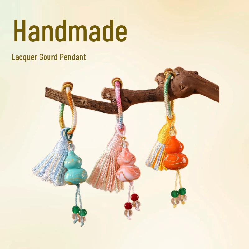Lingyin Temple Lacquer Gourd Tassel Bag Charm