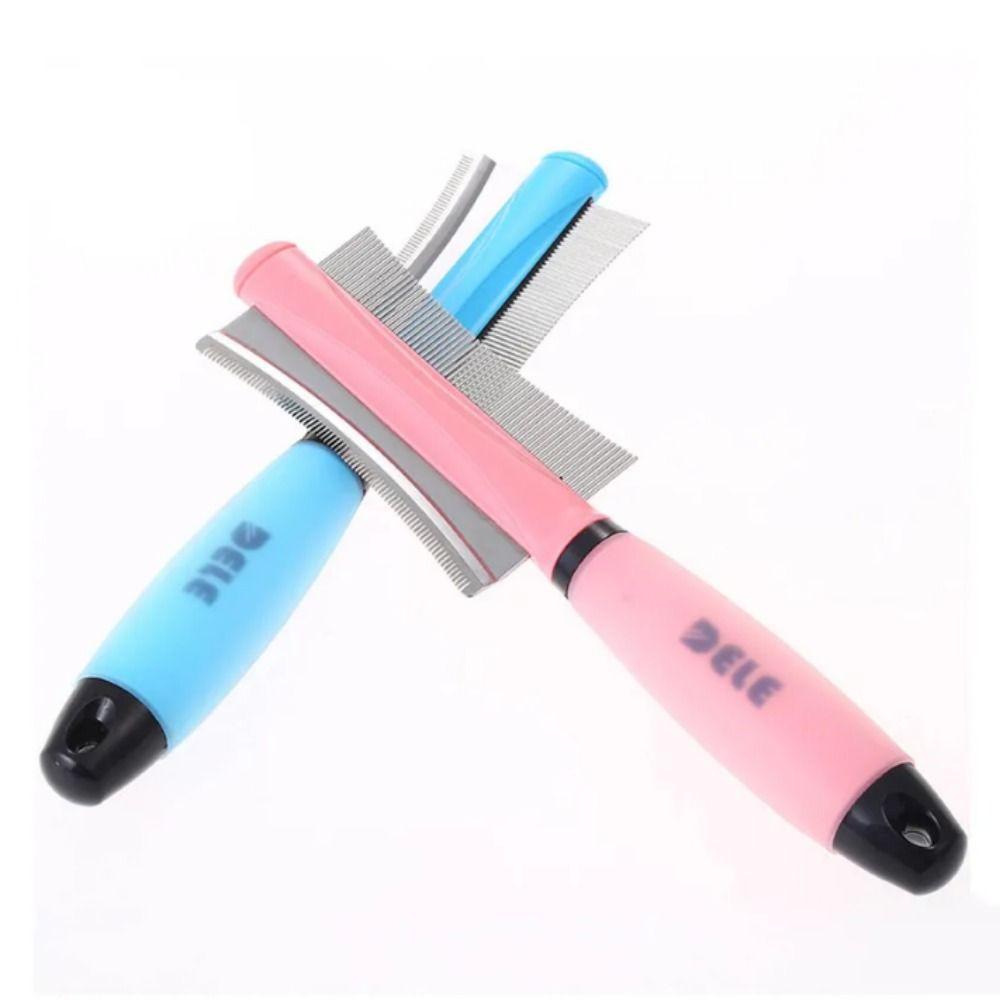 Double-Sided Double-Sided Cat Grooming Tool Comfortable Grip Cat Deshedding Brush  Cleaning