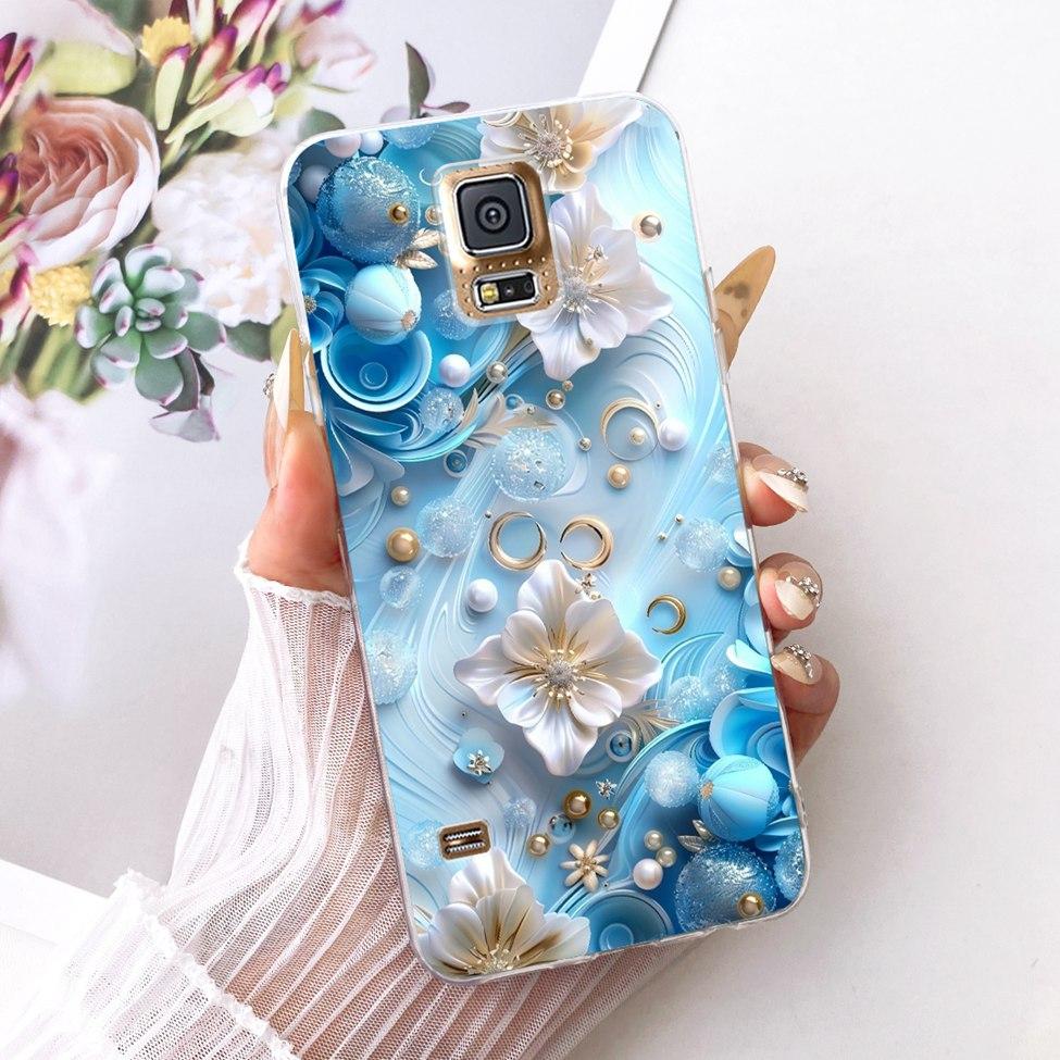 Transparent For Samsung S5 Case Fashion Butterfly Cute Cat Funny Painted Cover For Samsung Galaxy S5 SM-G900F SM-G900M Casing