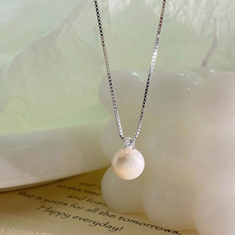 

Ожерелье из цирконового жемчуга, легкая роскошь, элитный, нишевый стиль осень-зима, цепочка для свитера, цепочка для ключицы, украшение на шею