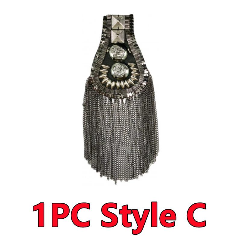1PC/2PCS Fashion Handmade Shoulder Jewelry Tassel Rhinestones Epaulettes Cloth Accessories Brooch Epaulet Shoulder Brooches Gift