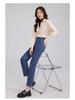 2025 Women's High-Waisted Stretch Slim-Fit Straight-Leg Cigarette Jeans for Spring and Autumn.