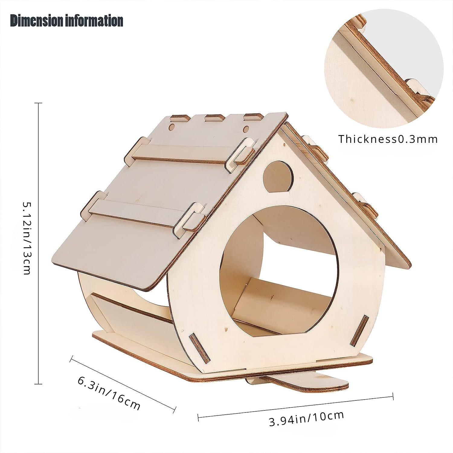 Wooden Bird House Feeder & Nest - Natural Garden Decoration with Bird Cage Villa and Parrot Swing for Outdoor Wildlife