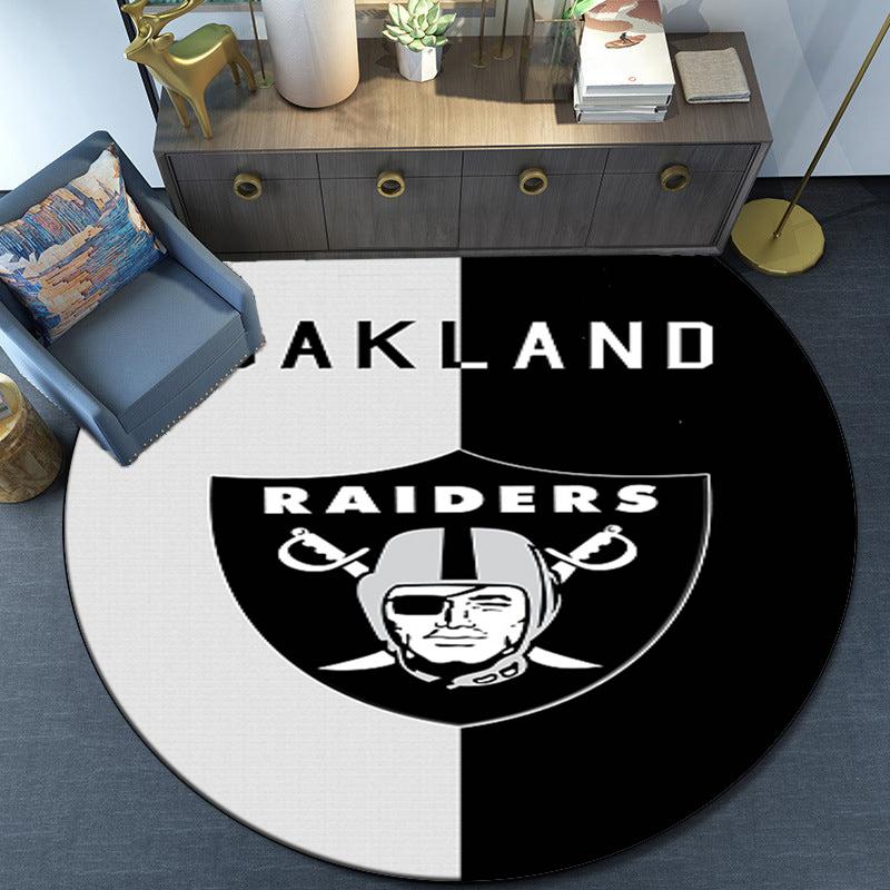 Las Vegas Raiders Round Rug for Livingroom,Bedroom, Palyroom, Chair Rug, Area rug, Circle Carpet, Large Size Fan Christmas gift