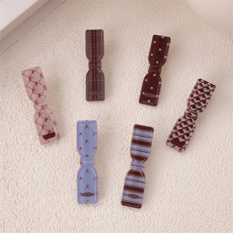 10Pcs Women's Polka-dot Pattern Long Bow Hairpin Girl's Heart Simple and High-end Bangs Hair Accessories Hairpin Headwear