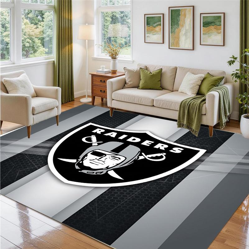 Las Vegas Raiders Design Crystal Velvet Rug Soft Decorative Mat for Bedroom Entrance