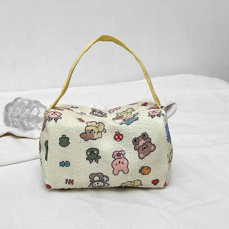Cute Cartoon Hand-Held Cosmetic Bag Large Capacity Travel Portable  Storage Bag Makeup Pouch Girls Birthday Creative Gift