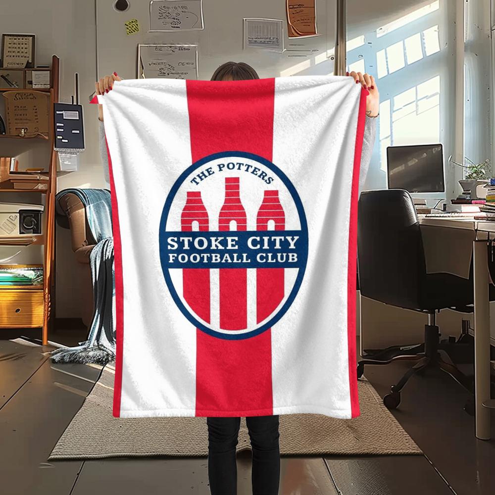 1 ΤΕΜ. Κουβέρτα Φανέλα με Εκτύπωση Stoke City FC, Υψηλής ποιότητας Άνετη για Όλες τις Εποχές, Διακόσμηση Σπιτιού, Ζεστασιά και Άνεση, Ιδανική για Χριστουγεννιάτικα Δώρα182