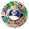 50pcs Waterproof Billiards & Sports Graffiti Stickers for Skateboards, Phone Cases, and Luggage.
