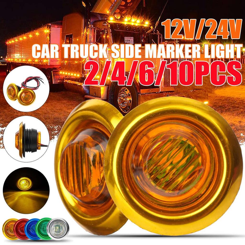 12V 24V LED Side Marker Light Auto Trucks Lorry Trailer Bus Tail Brake Lamp Car Warning Lamp Turn Signal Indicator Lighting