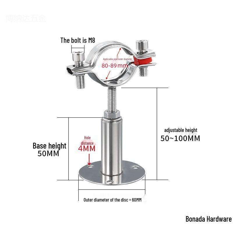 Stainless Steel Pipe Fixing Bracket Clamp for Gas and Water Pipes