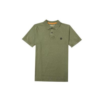 Solid Color Sports Casual Embroidered Logo Short Sleeve Polo Shirt Men Polo Shirts Cassel-Green A6R29-590