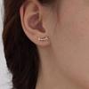 Simple Full Diamond Smile Earrings Fashionable Versatile Titanium Steel Stud Earrings Female Simple Style