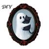 Halloween Collectible Magnets Dark Style Refrigerator Magnet, Retro Gothic Oval Photo Party Supplies Frame Decorative Magnetic Sticker for Metal