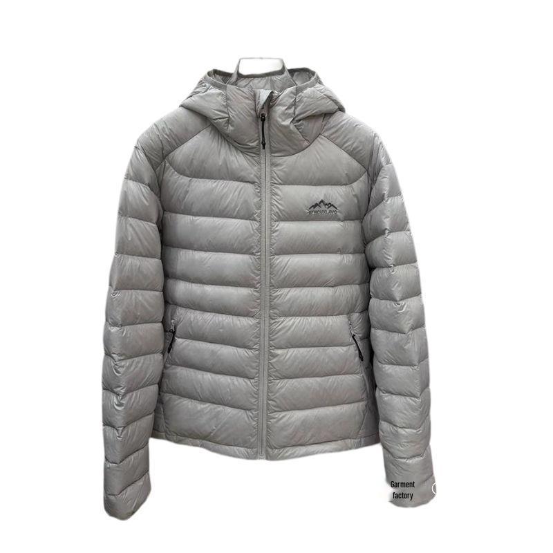 Women's Lightweight Ribbed Down Jacket - Short Hooded Style, Loose Fit, Korean Casual, Warm for Autumn & Winter