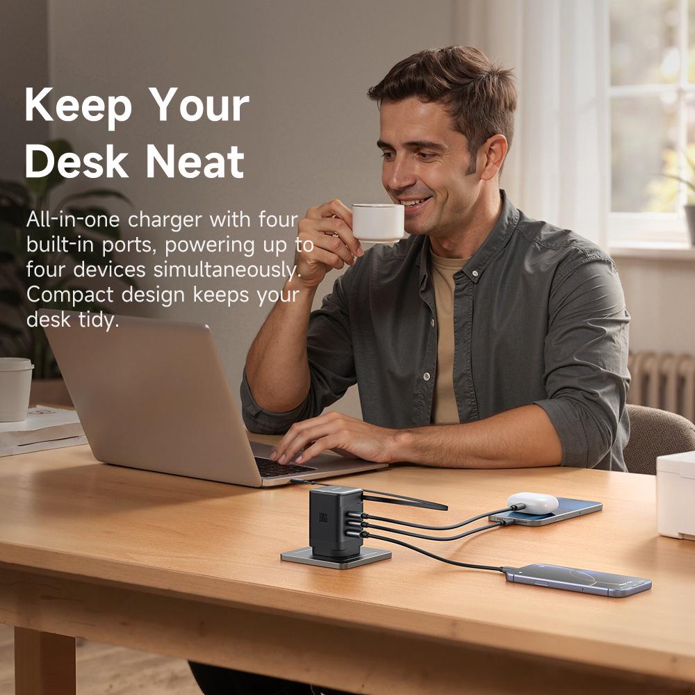 Mai Duo Duo MDD FreeGo 100W GaN USB-C Retractable Cable Fast Charger 3C1A