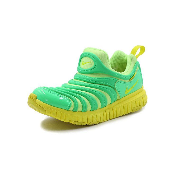 Nike Dynamo Free Low Top Non-Slip Shock Absorbing Kids Casual Shoes Kids sneaker Green Yellow 343738-306