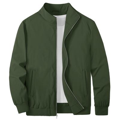 Jacke Einfarbig Golfbekleidung Oberbekleidung Winddicht Reißverschlussjacke Leichte Jacke Dünner Pullover Outdoor Militärjacke Grün Grün L [KEFITEVD] Herren