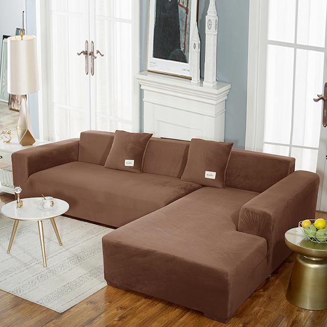

Высококачественный бархатный чехол для дивана L-образный чехлы на сиденья для дивана для гостиной, чехол для углового дивана, эластичный чехол для дивана, моющийся 4seater 230-300cm