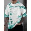 Trend Tie-Dye Letters Graphic T Shirt Man Fashion Summer Short Sleeve White 3D Printed T-shirts Casual Streetwear Oversized Tees