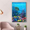 Modern Sea Turtle Canvas Painting Blue Ocean Posters and Prints Animal Wall Art Pictures for Living Room Home Decor No Frame