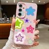 Blended Colorful Stars Pattern Case For Samsung Galaxy A57 A37 A17 A56 A36 A26 A16 A55 A35 A15 A54 A34 A14 5G Leather Texture Silicone Cover