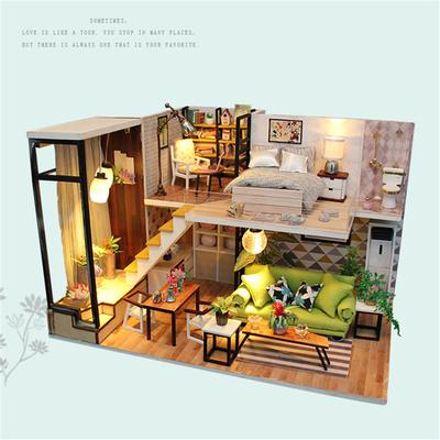 (H0915)3D dřevěný DIY miniaturní domeček pro panenky Nordic Time Decorate Creative Crafts dárek 10ml